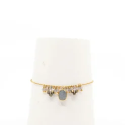 AX – armband met labradoriet en glasparels