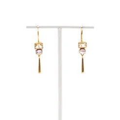 AX – oorbellen met citrien en amethist