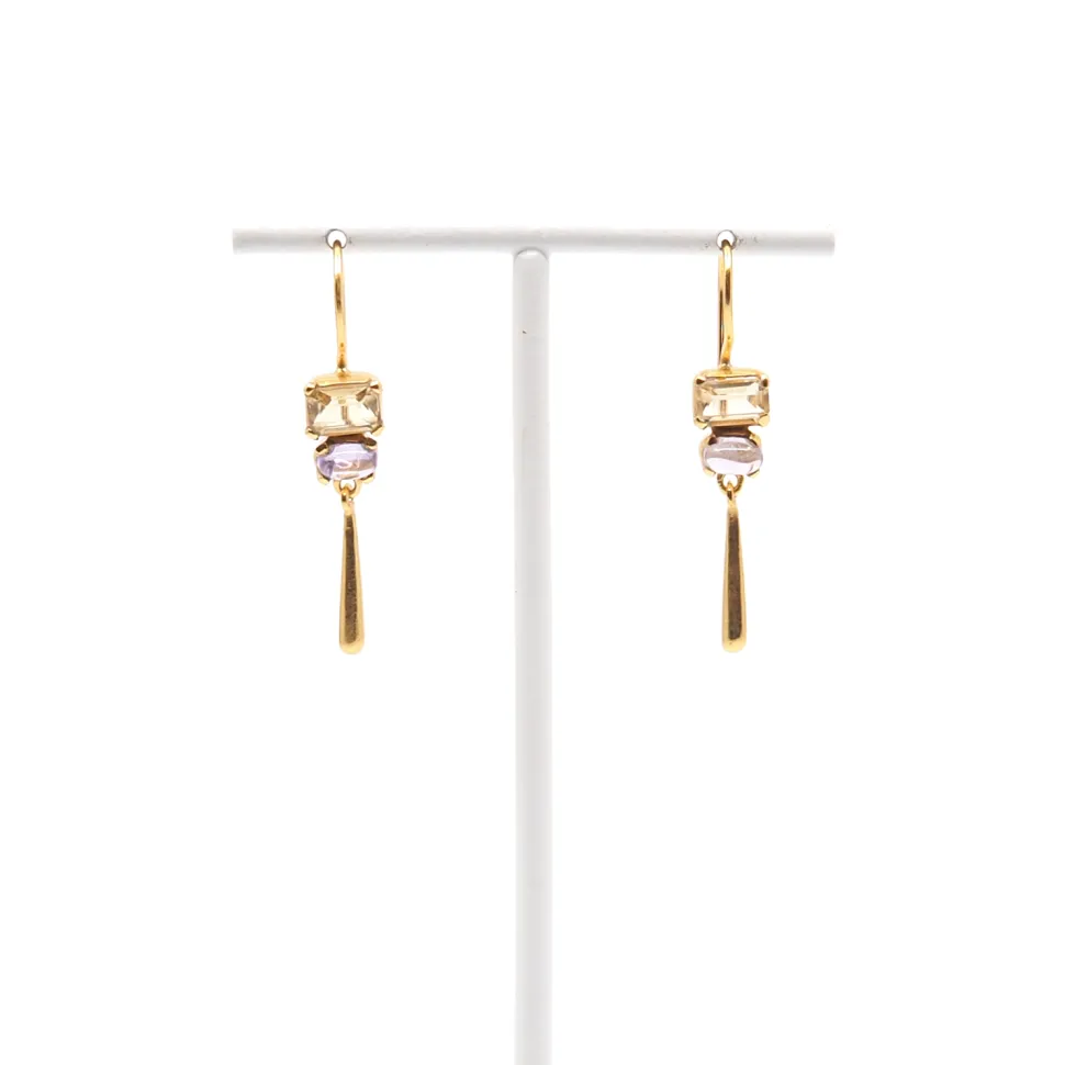 AX – oorbellen met citrien en amethist