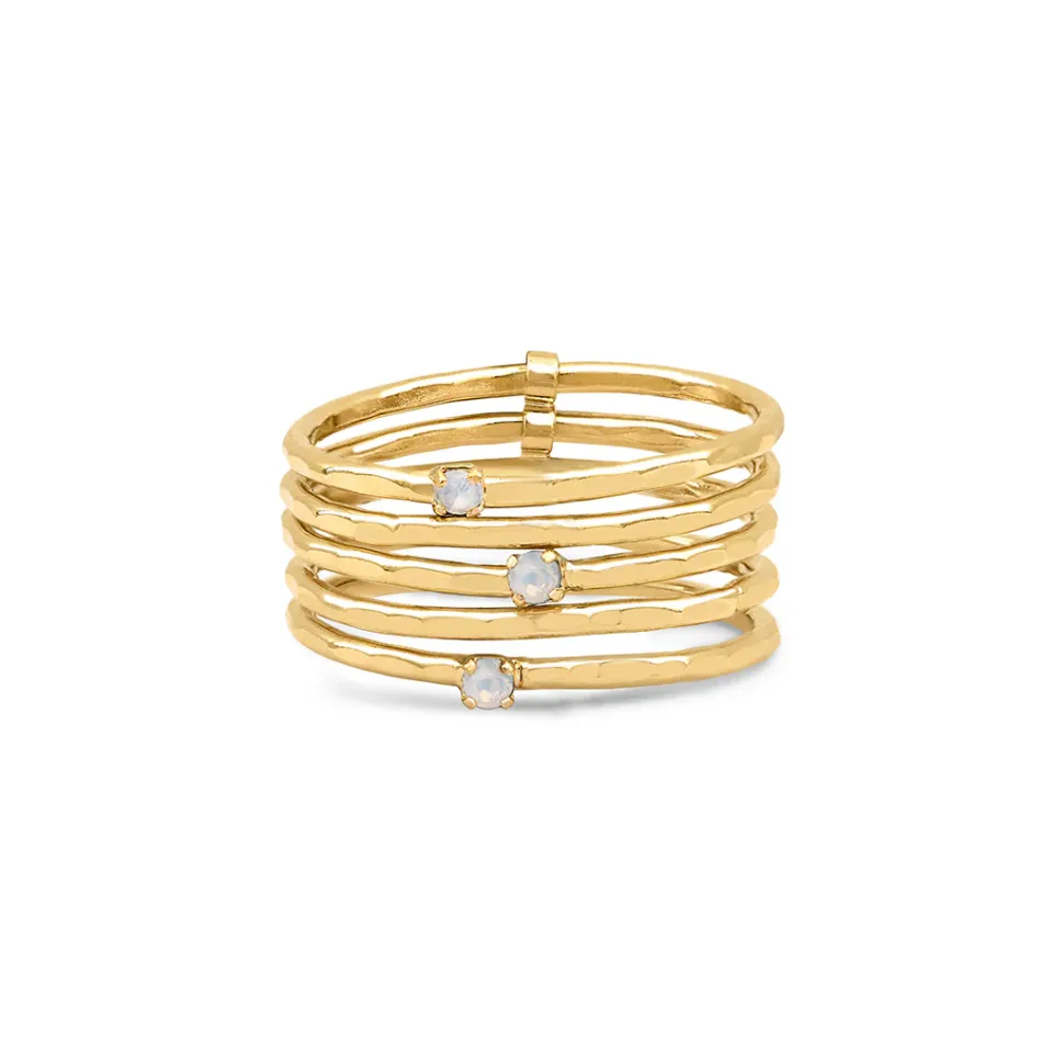 BDM – alizés ring groot wit opaal