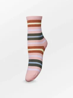 BS Eliana Stripe Sock Bridal Rose