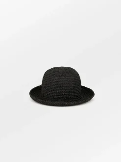BS Solid Saverina Straw Hat Black