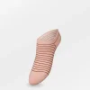 BS Stripe Glitter Sneakie Sock Peach Whip Pink