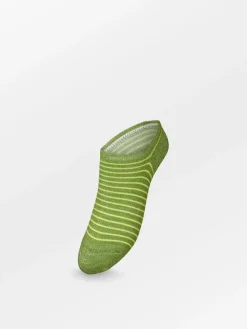 BS Stripe Glitter Sneakie Sock Piquant Green