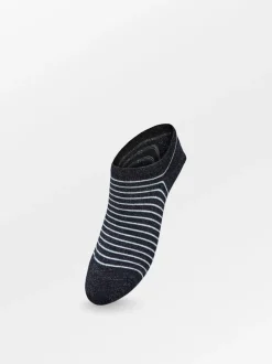 BS Stripe Glitter Sneakie Sock Navy Blazer