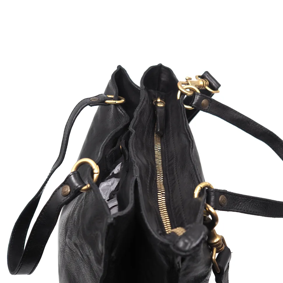 Campomaggi – shopping 2-delige handtas zwart