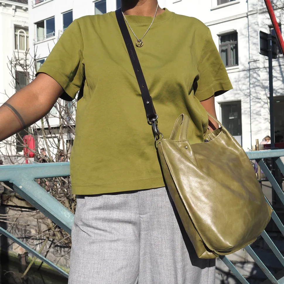 Ellen Truijen – pleione mini compact shopper handtas atsro olive