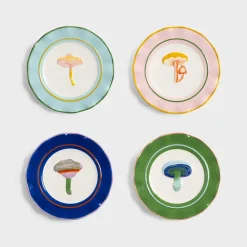 &K plate magic mushroom set of 4