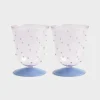 &K water glass dot pink set of 2