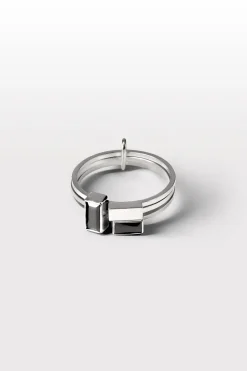 Lore Van Keer – capsule triple ring met onyx zilver