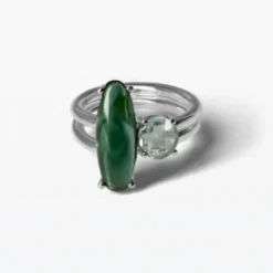 Lore Van Keer – contra fijne statement met toermalijn en prasioliet zilver