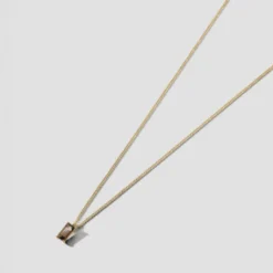 Lore Van Keer – noctis minimalistische ketting met rookkwarts zilver verguld