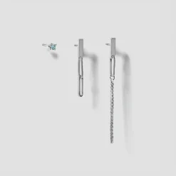 Lore Van Keer – noctis set van 3 studs met aquamarijn zilver