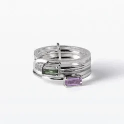 Lore Van Keer –  ring met amethist en toermalijn zilver
