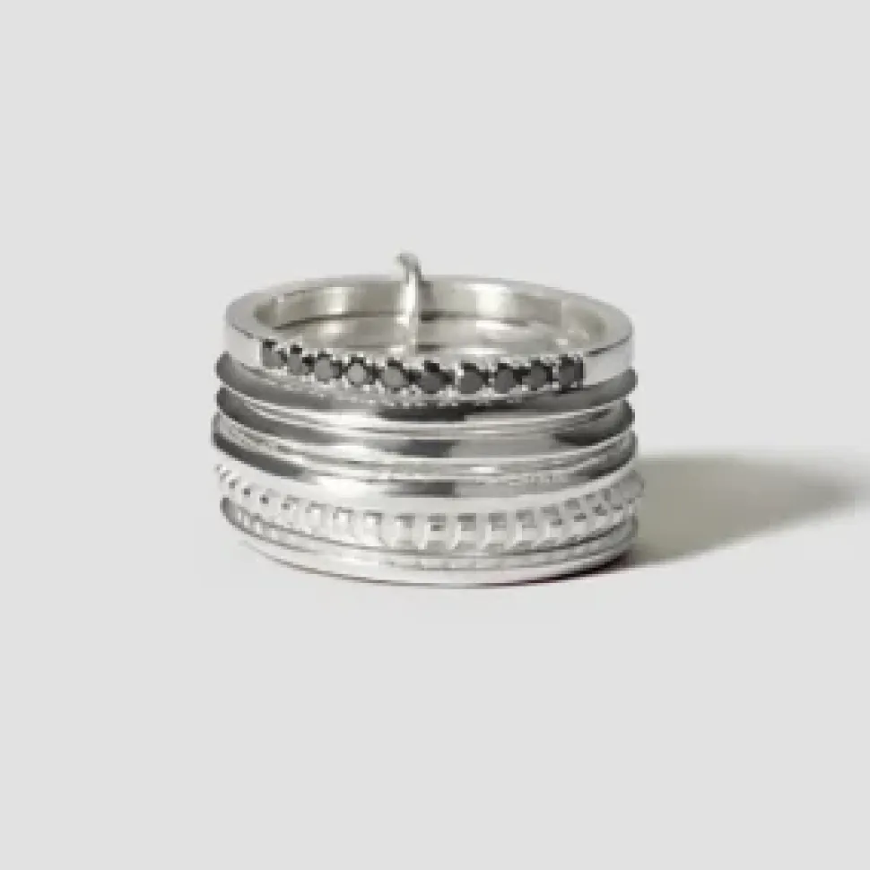 Lore Van Keer – stapelring met onyx zilver