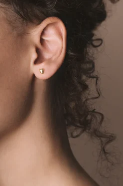 MHL – oorbellen met hartje zilver verguld