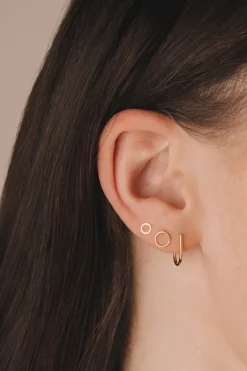 MHL – studs kleine cirkel zilver verguld