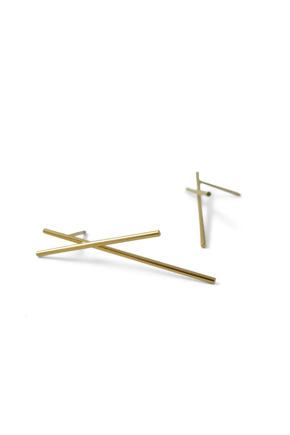 MHL – studs met front stripes zilver verguld