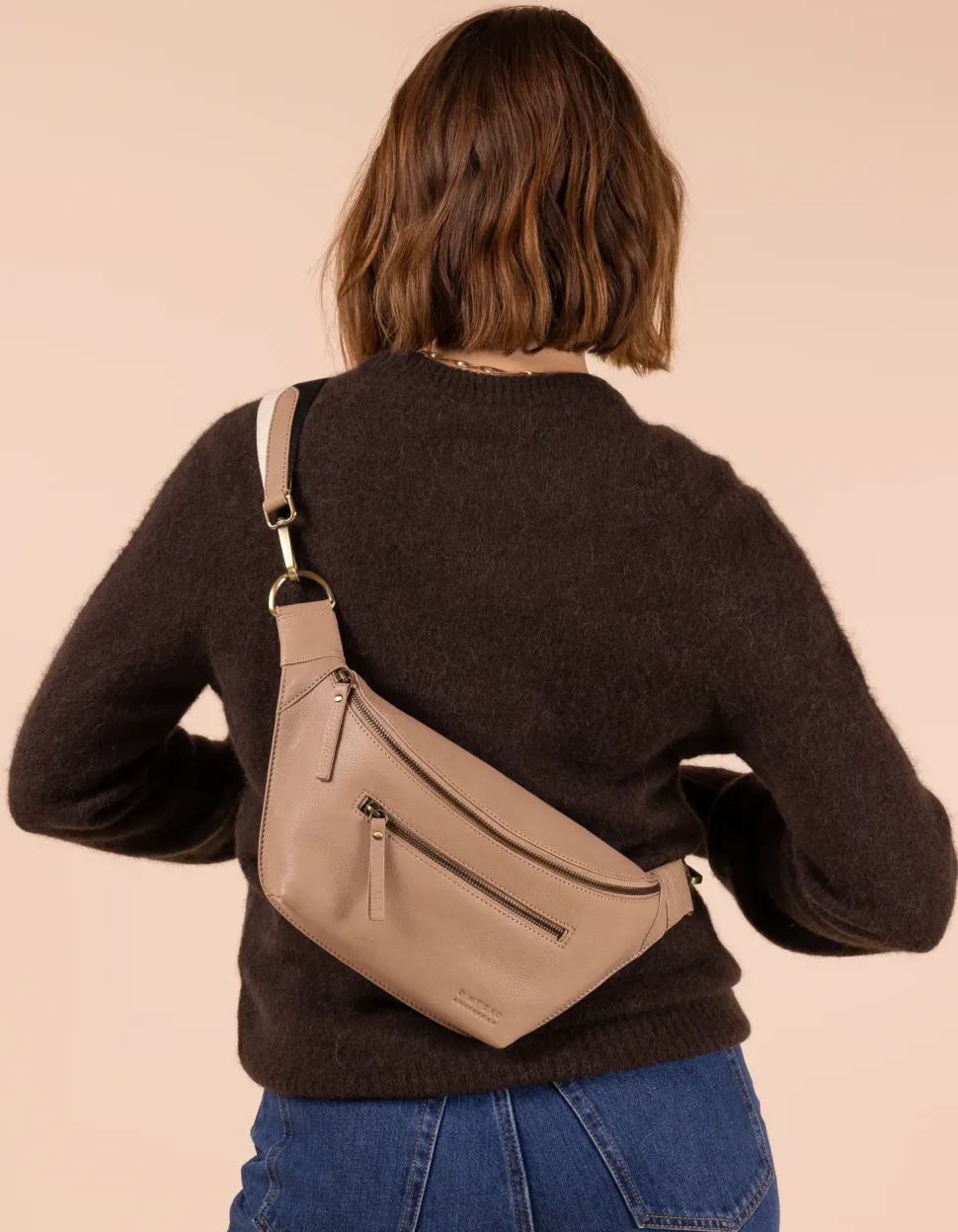 O My Bag – buideltas Drew Bum Bag soft grain leather Sand