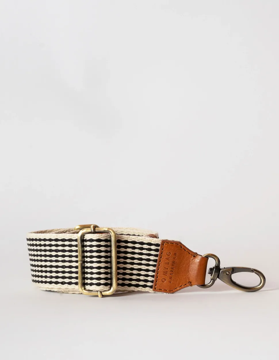 O My Bag – Checkered Webbing Strap Classic Leather