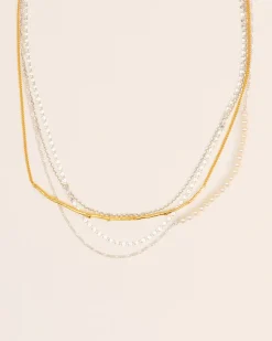 Wouters&Hendrix – gelaagde ketting met zoetwaterparel en tak element