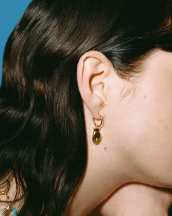 Wouters&Hendrix – hoops set van 3 met munt, groene agaat en hand