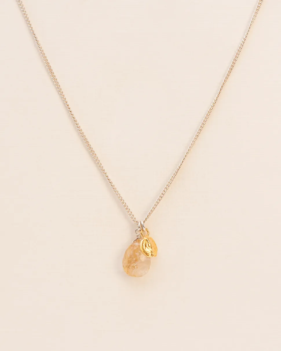 Wouters&Hendrix – ketting met rutielkwarts en mosterd zaadje
