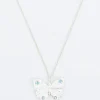 Wouters&Hendrix – ketting met vlinder en aquamarijn kristal