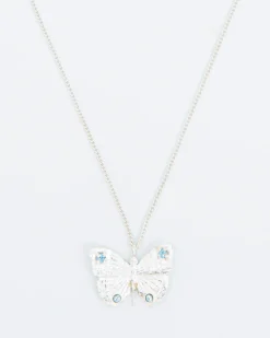 Wouters&Hendrix – ketting met vlinder en aquamarijn kristal