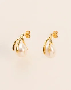 Wouters&Hendrix – oorbellen met parel en organische takjes