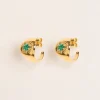 Wouters&Hendrix – signet ring-inspired studs met groene amethist kristal