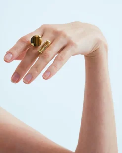 Wouters&Hendrix – statement ring met citrien en tijgeroog