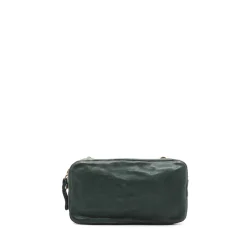 Campomaggi – phone case handtas green bottle met kleurrijke riem