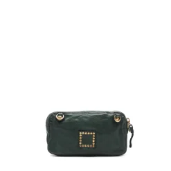 Campomaggi – phone case handtas green bottle met kleurrijke riem