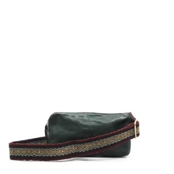 Campomaggi – phone case handtas green bottle met kleurrijke riem