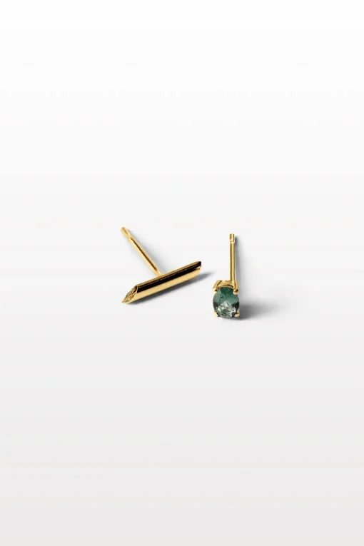 Lore Van Keer – lucem studs met groene toermalijn zilver verguld