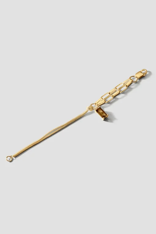 Lore Van Keer – noctis armband met rookkwarts verguld (medium)