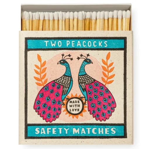 Luciferdoos – two peacocks matchbox