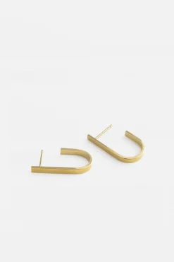 MHL – large u-shape studs zilver verguld