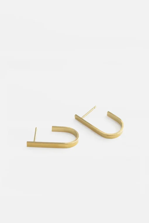 MHL – large u-shape studs zilver verguld