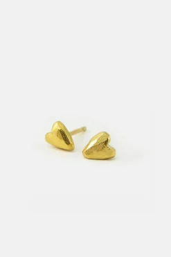 MHL – oorbellen met hartje zilver verguld