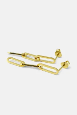 MHL – oorbellen paperclip small zilver verguld