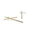 MHL – studs met front stripes zilver verguld