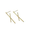 MHL – studs met side stripes zilver verguld
