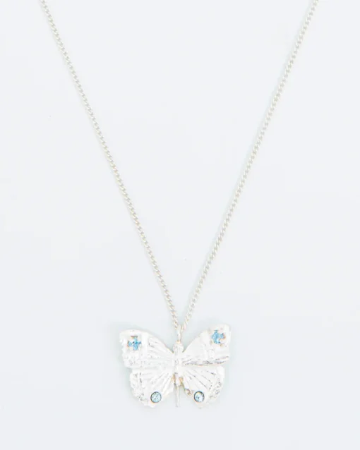 Wouters&Hendrix – ketting met vlinder en aquamarijn kristal